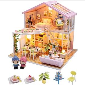 Dollhouse Miniature DIY House Kit-Sweet Time House